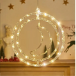 Χριστουγεννιάτικο φωτεινό διακοσμητικό 3D LED κρεμαστό - Φεγγάρι - 2pcs - 272308 - Warm White