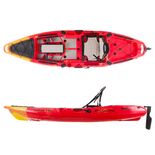 SCK Largo 300 Μονοθέσιο Pedal Kayak ready με αλουμινίου κάθισμα και τιμονιέρα | Κόκκινο-Κίτρινο