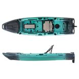 SCK Cargo 320 Μονοθέσιο Pedal Kayak ready με αλουμινίου κάθισμα και τιμονιέρα | Μαύρο-Τυρκουάζ