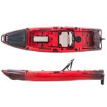 SCK Cargo 320 Μονοθέσιο Pedal Kayak ready με αλουμινίου κάθισμα και τιμονιέρα | Μαύρο-Κόκκινο
