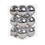 Σετ Χριστουγεννιάτικες μπάλες - 8cm - 12pcs - 326062 - Silver