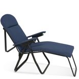 Πολυθρόνα 7 Θέσεων Μαύρου Σκελετού Μπλε Σκούρο Μαξιλάρι 15645