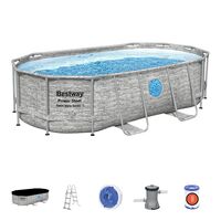 56714  POWER STEEL 427X250X100CM Oval Pool Set