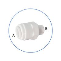 Κούμπωμα Ασφαλείας με αρσενικό πάσο 1/4″ σε  in-line 3/8″ για Φίλτρα Νερού AQ-A5MC4-W