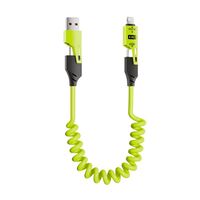 Καλώδιο φόρτισης & data σπιράλ - 4in1 - Fast Charge - X204 - 27-65W - 102048 - Green
