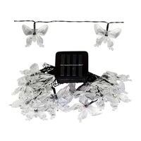 Ηλιακή γιρλάντα φωτισμού LED - Πεταλούδα - 5m+1m - 20D - 152837 - Warm White