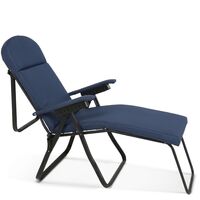 Πολυθρόνα 7 Θέσεων Μαύρου Σκελετού Μπλε Σκούρο Μαξιλάρι 15645