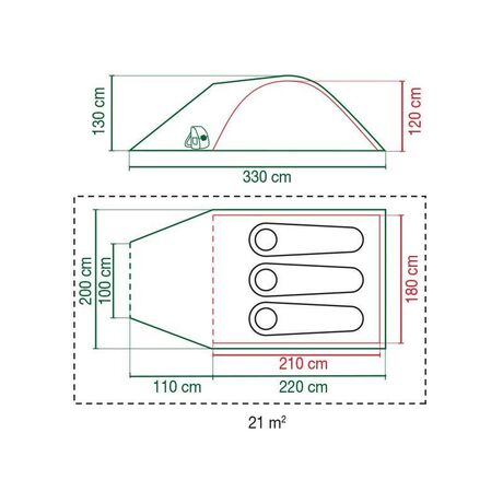 Σκηνή 3 Ατόμων Coleman "DARWIN 3 PLUS" Μοντέλο 2016
