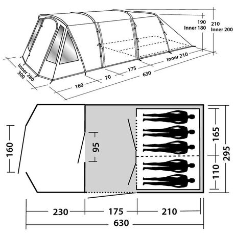 Σκηνή 5 Ατόμων Easy Camp Palmdale 500 Lux