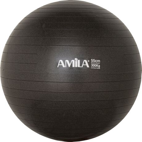 Μπάλα Γυμναστικής AMILA GYMBALL 55cm Μαύρη Bulk