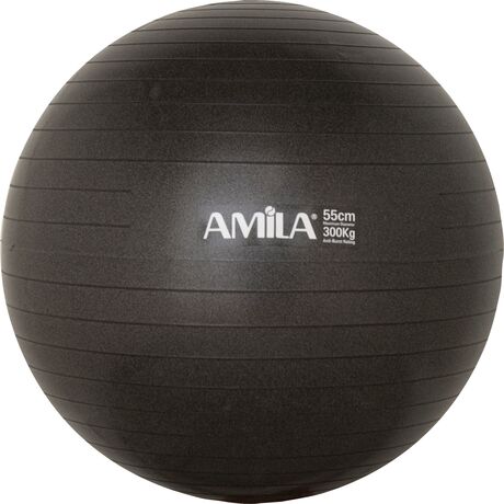 Μπάλα Γυμναστικής AMILA GYMBALL 55cm Μαύρη Bulk