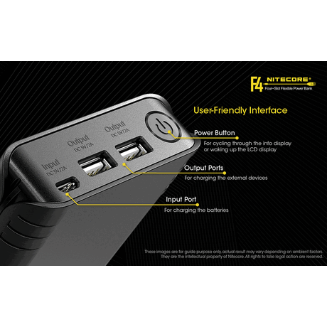 ΦΟΡΤΙΣΤΗΣ NITECORE F4, 4 θέσεων + flexible Powerbank