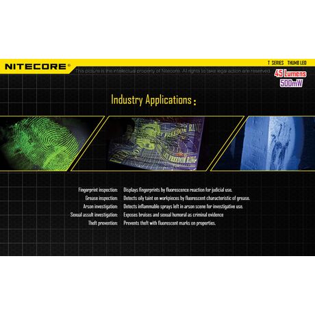 ΦΑΚΟΣ LED NITECORE THUMB LEO ,rechargable, 45lumens+500mW UV