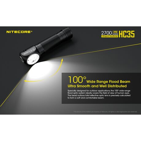 ΦΑΚΟΣ LED NITECORE HEADLAMP HC35, Rechargable 2700Lumens + 4000ma 21700 batt