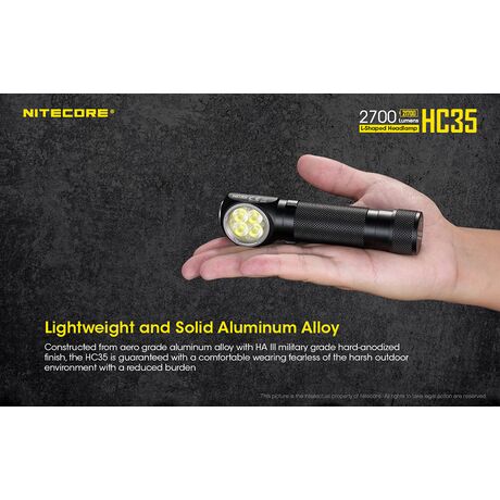 ΦΑΚΟΣ LED NITECORE HEADLAMP HC35, Rechargable 2700Lumens + 4000ma 21700 batt