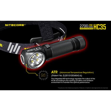 ΦΑΚΟΣ LED NITECORE HEADLAMP HC35, Rechargable 2700Lumens + 4000ma 21700 batt