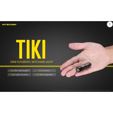 ΦΑΚΟΣ LED NITECORE TIKI LE, Black, 300 lumens