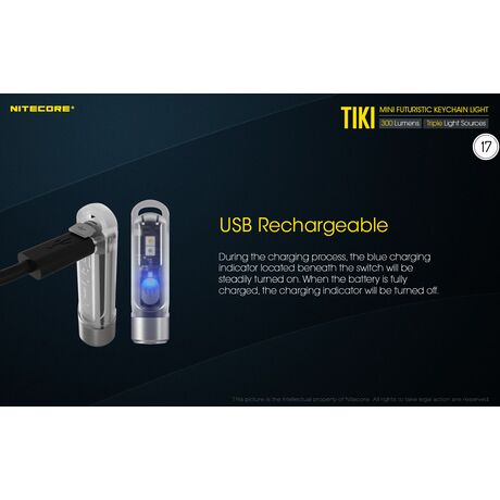 ΦΑΚΟΣ LED NITECORE TIKI LE, Black, 300 lumens