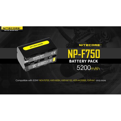 ΜΠΑΤΑΡΙΑ NITECORE NP-F750, 7.4V, 5200mAh, 38,5Wh