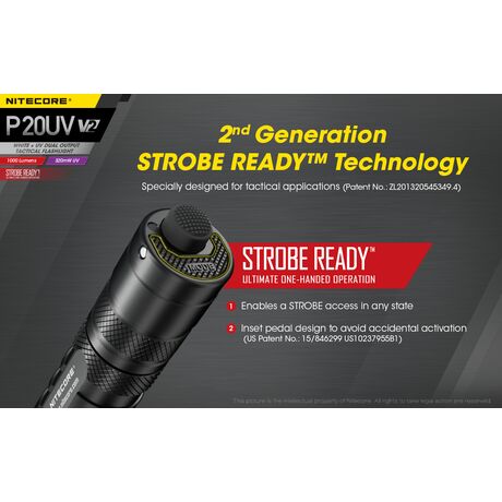 ΦΑΚΟΣ LED NITECORE PRECISE P20UV V2, Tactical, Strobe Ready