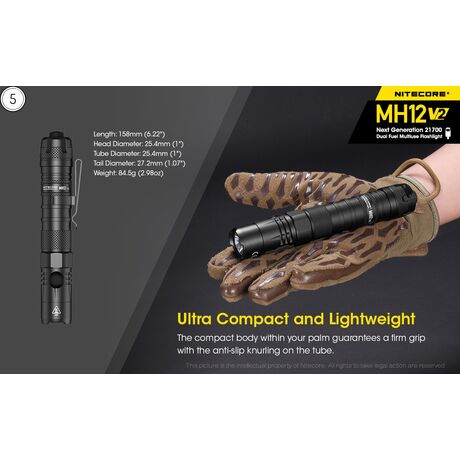 Φακός Led Nitecore Multi Task Hybrid MH12V2