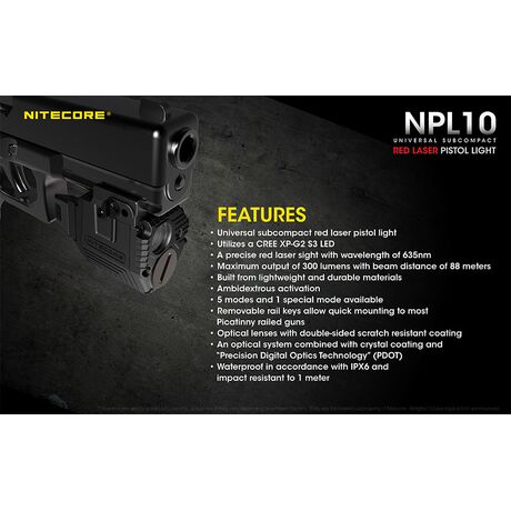 Φακός Led Nitecore NPL10 Με Μπαταρία CR2