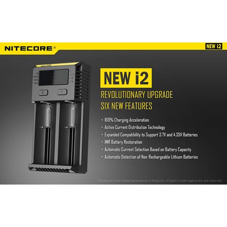 Φορτιστής Μπαταριών 2 Θέσεων NiteCore IntelliCharger New i2