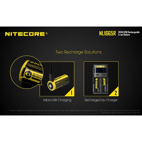 Μπαταρία Nitecore RCR123A NL1665R 650mAh