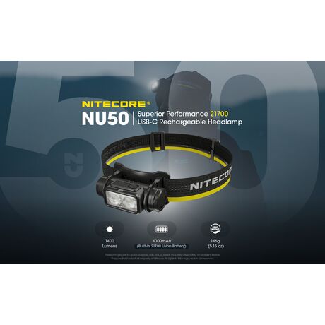 ΦΑΚΟΣ LED NITECORE HEADLAMP NU50, 1400Lm , 4000ma