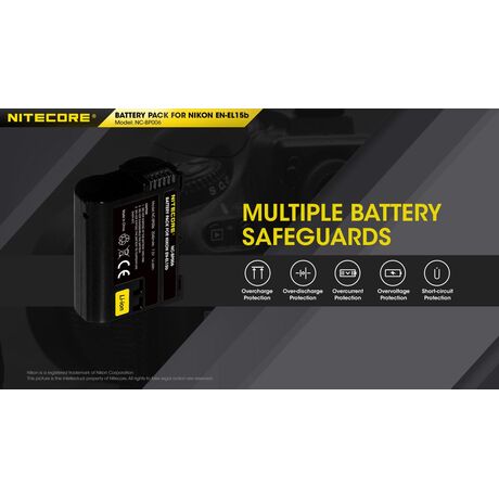 ΜΠΑΤΑΡΙΑ NITECORE for Nikon EN-EL15b, 7.2V , 2040mAh, 14.6Wh