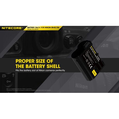 ΜΠΑΤΑΡΙΑ NITECORE for Nikon EN-EL15b, 7.2V , 2040mAh, 14.6Wh