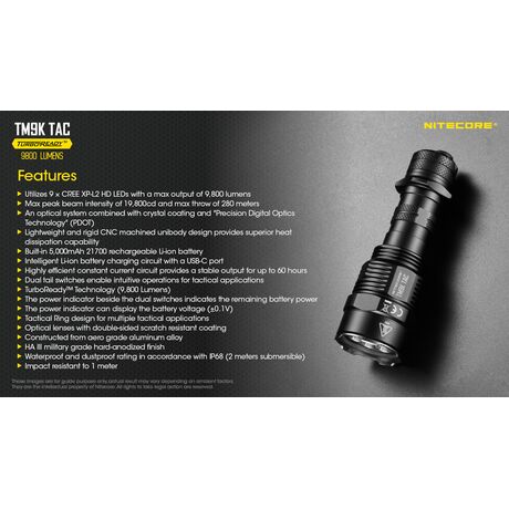 ΦΑΚΟΣ LED NITECORE TM9KTAC, 9800 Lumens