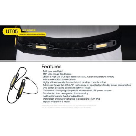 ΦΑΚΟΣ LED NITECORE HEADLAMP UT05, 400 Lumens