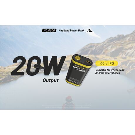 POWER BANK NITECORE NC10000+USB-C cable POWER BANK NITECORE NC10000+USB-C cable