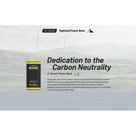 POWER BANK NITECORE NC10000+USB-C cable POWER BANK NITECORE NC10000+USB-C cable