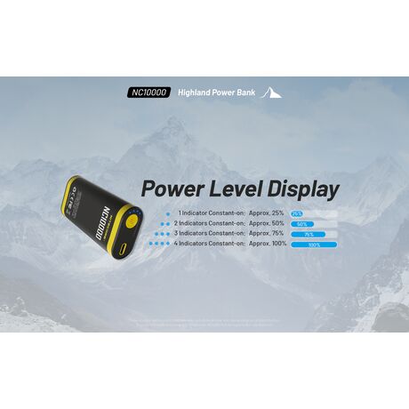 POWER BANK NITECORE NC10000+USB-C cable POWER BANK NITECORE NC10000+USB-C cable