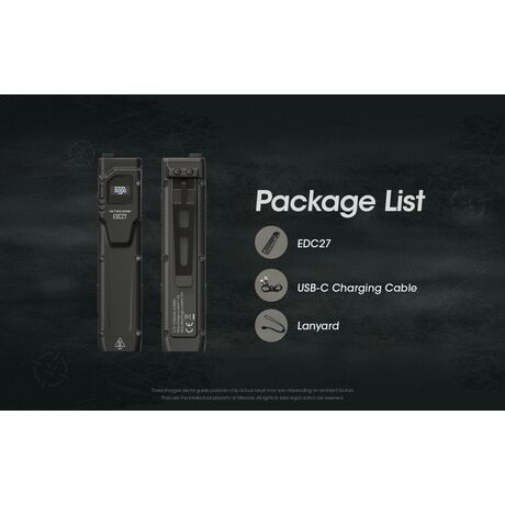 ΦΑΚΟΣ LED NITECORE EDC27, 3000Lumens
