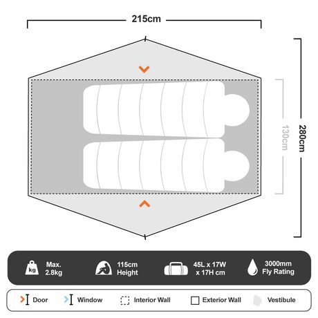 Ορειβατική Σκηνή 2 Ατόμων Roman Cradle Tent 2P