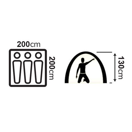 Αυτόματη Σκηνή 3 Ατόμων 2x2x130cm New Camp