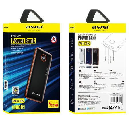 Powerbank - 10.000mah - 22.5W - P143K - Awei - 888612