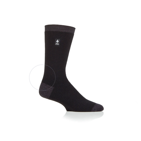 H.H. MENS SOCKS ULTRA LITE HEEL BLACK 6654