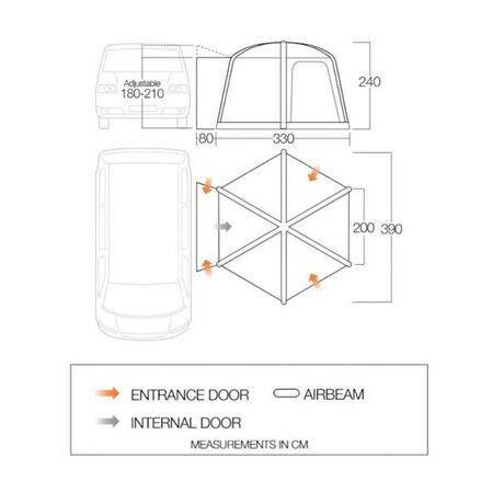 VANGO HexAway Pro Air Low, Φουσκωτή Σκηνή Αυτοκινήτου, AWTHEXAWA000002 /Shadow Grey