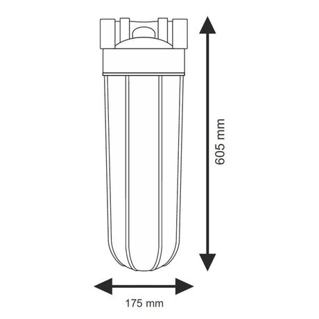 Σύστημα Φίλτρου Big Blue 20'' BBCBLS20 της Aqua Filter με Διατομή Παροχής 1''