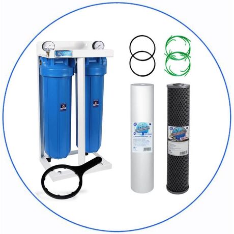 Σύστημα Φίλτρου Big Blue 20'' BBPSCBLS20 της Aqua Filter με Διατομή Παροχής 1''