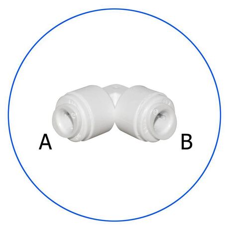 Κούμπωμα Ασφαλείας Γωνιακό in-line 3/8" σε in-line 3/8" για Φίλτρα Νερού AQ-A5UE5-W