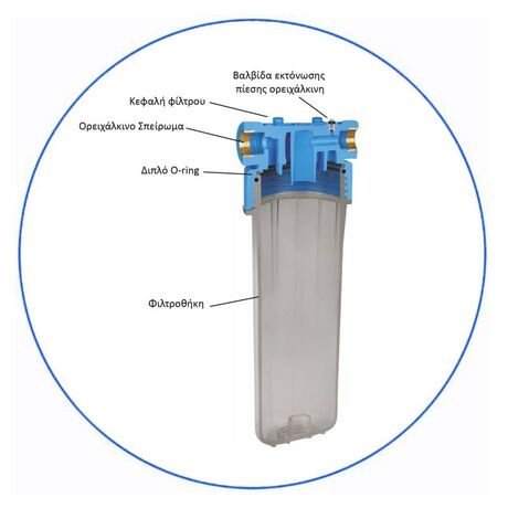 Φιλτροθήκη Μονή 10″ FHPR34-HP1 3/4″ της Aqua Filter