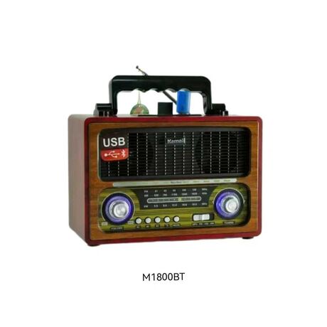 Επαναφορτιζόμενο ραδιόφωνο Retro - M1800BT - 654381