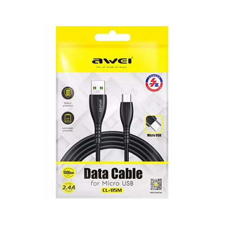 Καλώδιο φόρτισης & data - Micro USB - CL-115M - 1m - AWEI - 887813