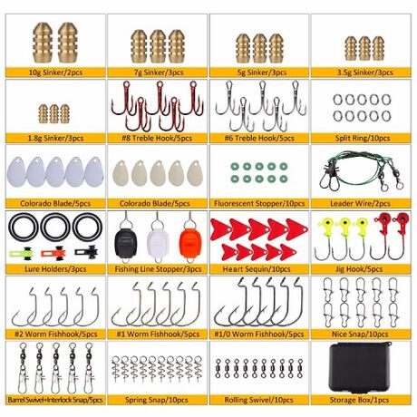 Σετ αξεσουάρ ψαρέματος σε θήκη - 128pcs - 31803