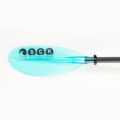 Κουπί καγιάκ σπαστό σε 4 μέρη 225cm αλουμινίου με διάφανες τυρκουάζ λεπίδες SCK